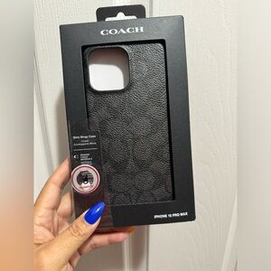 Coach - Slim Wrap - Signature C Case for Apple® iPhone® 15 Pro Max - Black